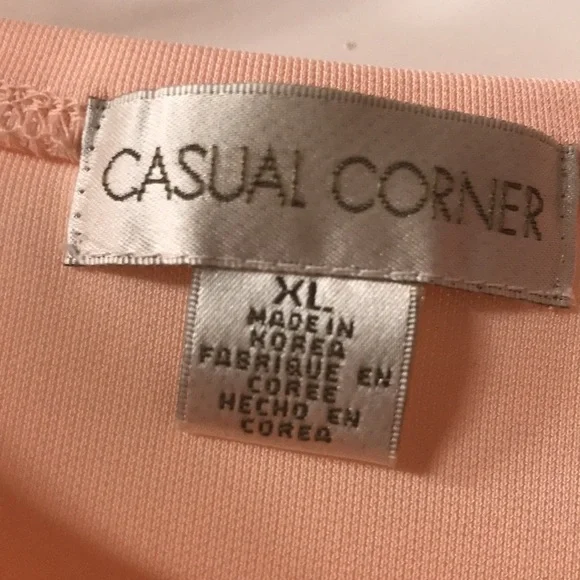 Peach tank, Casual Corner, XL, gently worn. - Picture 3 of 5